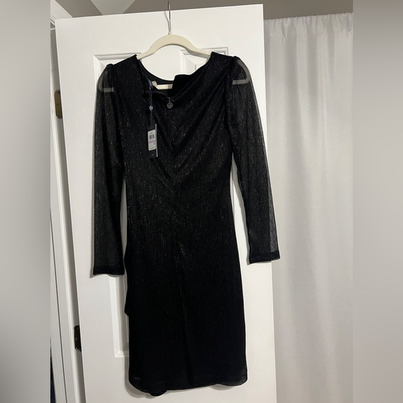 TOMMY HILFIGER Womens Black Belted Heather, The Knee Cocktail Sheath Dress 8 - Picture 4 of 7